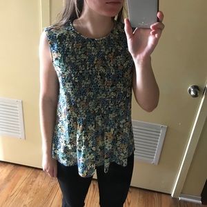 Zara basic top floral sleeveless size medium women’s cottagecore summer shirt